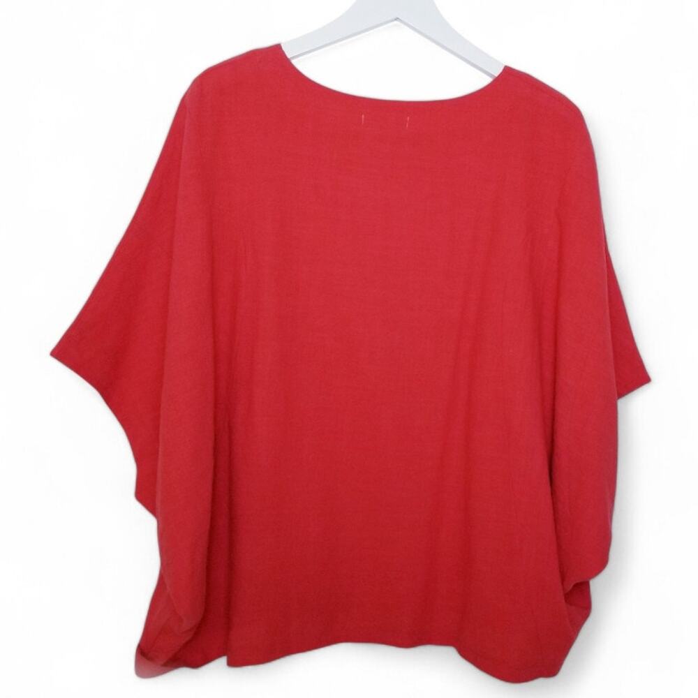 IZURIA Top Vermilion Lagenlook Cocoon 100% Cotton - Size 2XL - Picture 8 of 8